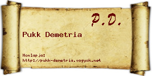 Pukk Demetria névjegykártya